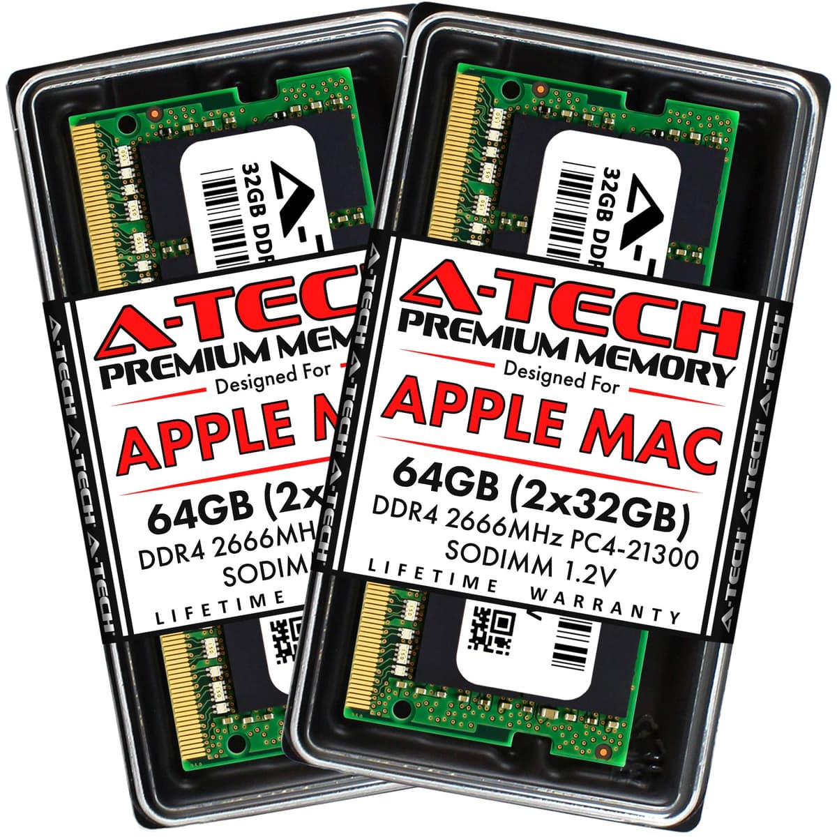 Kit A-Tech 64GB (2x32GB) RAM para Apple iMac y Mac mini (2018, 2019 y 2020) | DDR4 2666 MHz SODIMM PC4-21300 / PC4-21333 Memoria SO-DIMM de 260 pines - Actualización ATMAC/C6