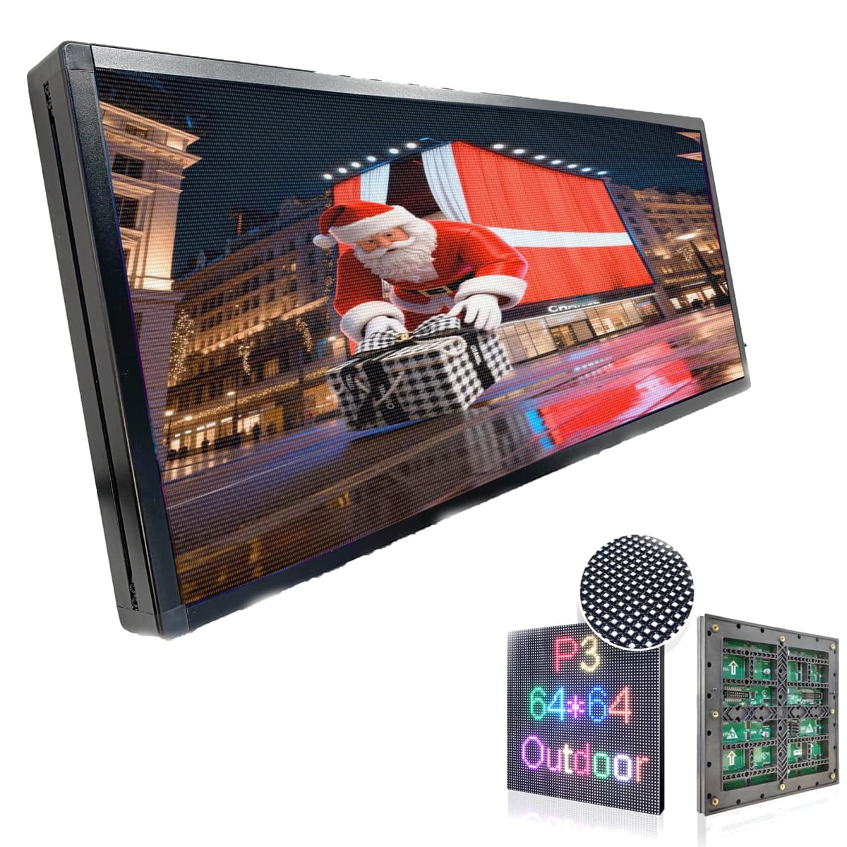 xuanshaigundong XSGD P3 Letrero LED Programable Exterior 40"x17" (IP65) - Pantalla RGB Full Color para Publicidad P3 5*2