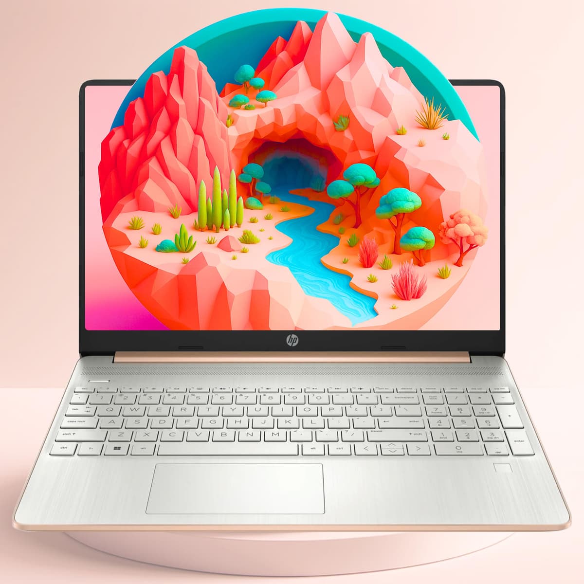 HP Laptop 15.6" FHD (AMD Ryzen 3, Windows 11, Cámara Web, Edición Oro Rosa, Pantalla Micro-Bisel Antirreflejo, Carga Rápida) - para Estudiantes, Trabajadores Remotos y Uso Familiar (16GB RAM | 512GB SSD) HP fq0090tg