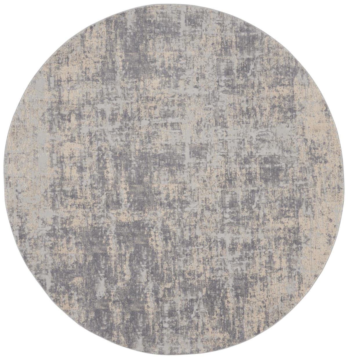 Nourison Home Rustic Textures Rustic Ivory/Silver 7'10" Round Area Rug (8 Round) RUS01