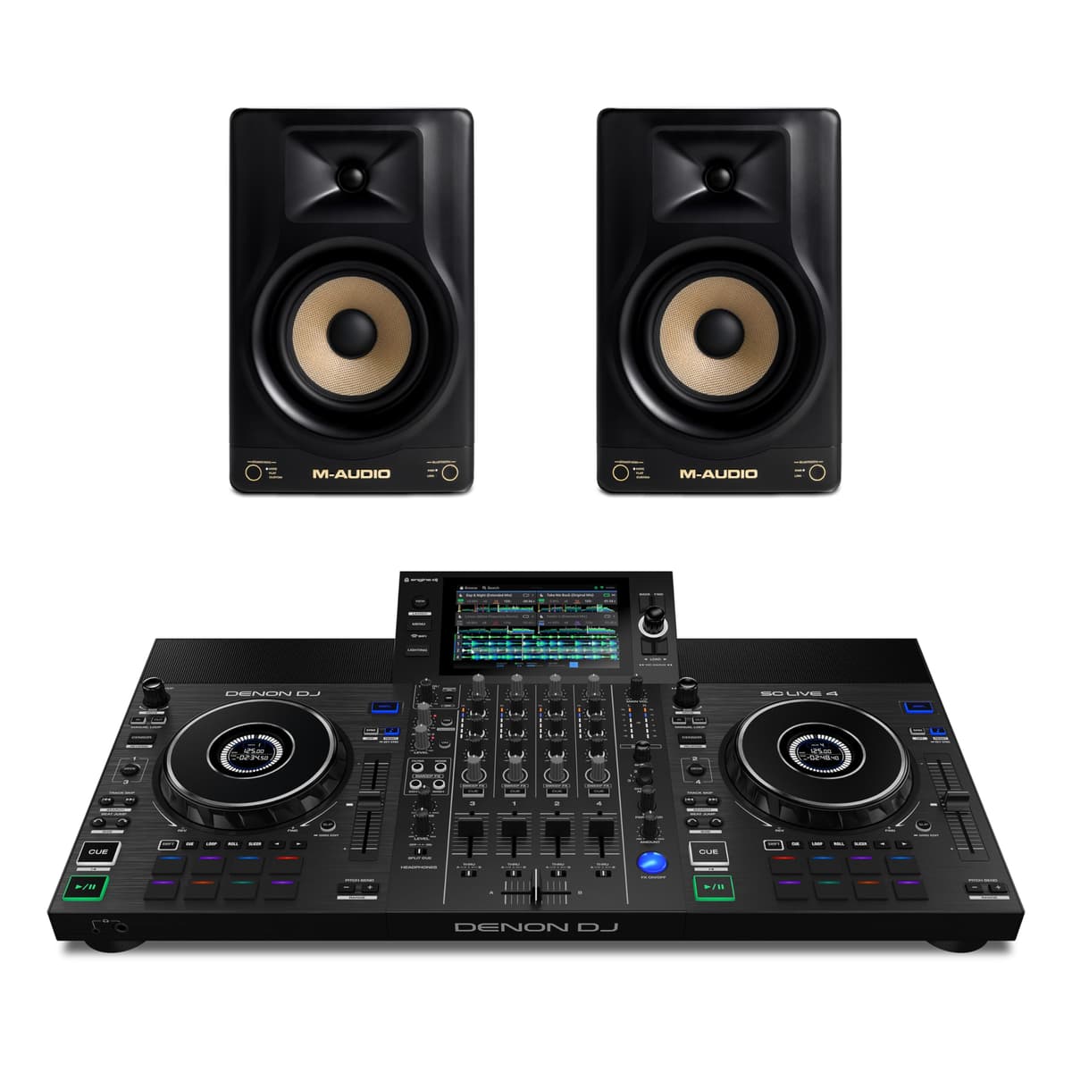 Denon DJ SC Live 4 + M-AUDIO Forty Sixty - Bundle DJ y monitores de estudio
