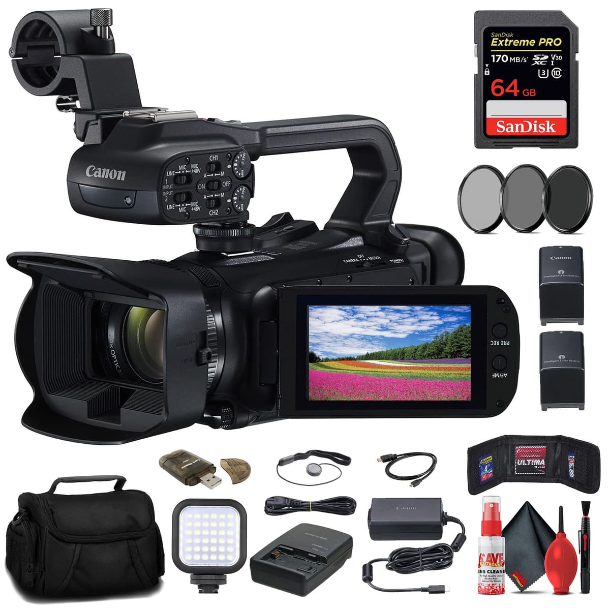 Canon XA60 Professional UHD 4K Camcorder + Accesorios - Bundle reacondicionado 5733C002_EDI_1RE