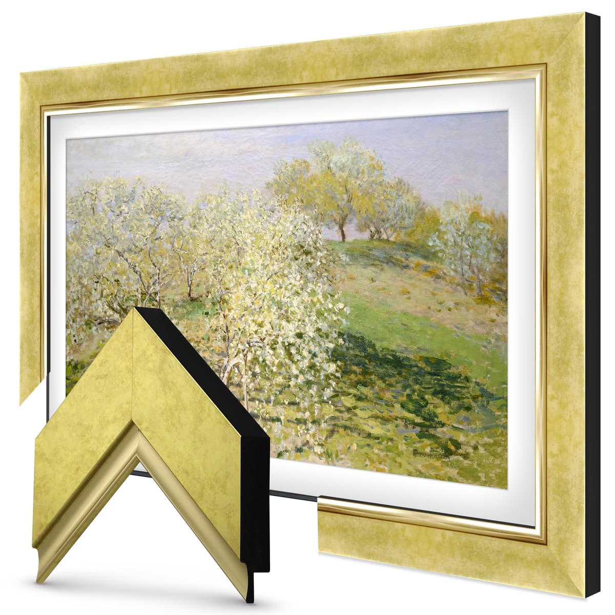 Contemporary Gold 85" Premiere Deco TV Frame compatible con Samsung The Frame (2021-2025)