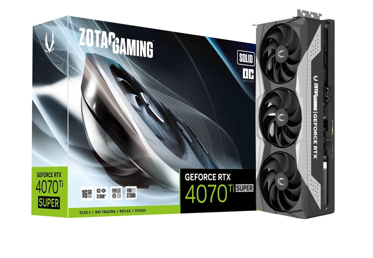ZOTAC Gaming GeForce RTX 4070 Ti Super Solid OC 16GB GDDR6X - Boost 2640MHz