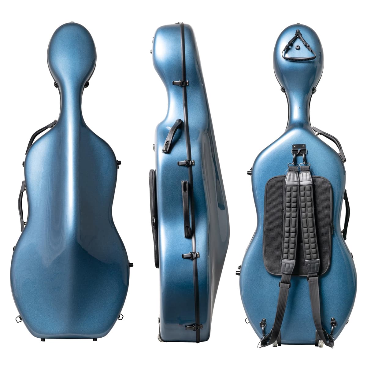 M MI & VI MI&VI CC-7002WB Estuche para cello 4/4 fibra de carbono con ruedas y correas CC-7002WB