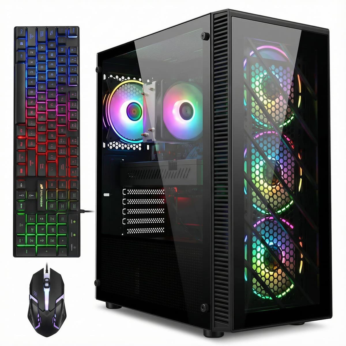 PC Gamer STGAubron, AMD Ryzen 5 5500 hasta 4.2GHz, Radeon RX 580 8GB, 16GB DDR4, SSD 512GB, WiFi 6 5G y BT 5.2, Ventiladores RGB x4, Windows 11 Home ABR1722