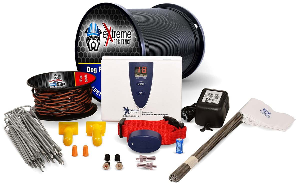 Sistema de Cerco Eléctrico Subterráneo para Perros Ultimate - Sistema de Cerco para Perros Extreme Pro para Instalación Fácil y Máxima Durabilidad y Seguridad Continua para Mascotas - 1 Perro | 1000 Pies de Cable de Cerco de Calidad Profesional FK-EXA-2S1645-1141