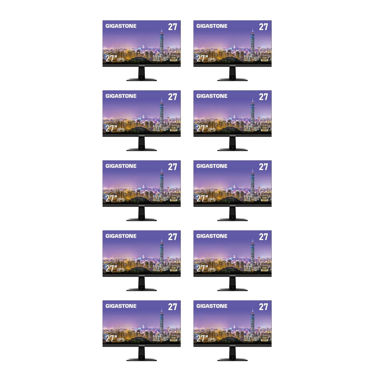 Gigastone 27" Monitor IPS FHD 75Hz, Frameless, 5ms, Altavoces Integrados, Eye Care, HDMI VGA 804272770186