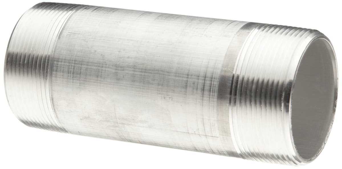 Merit Brass Aluminum Pipe Fitting Nipple Schedule 40 4" NPT Male x 5-1/2" Length 8064-550