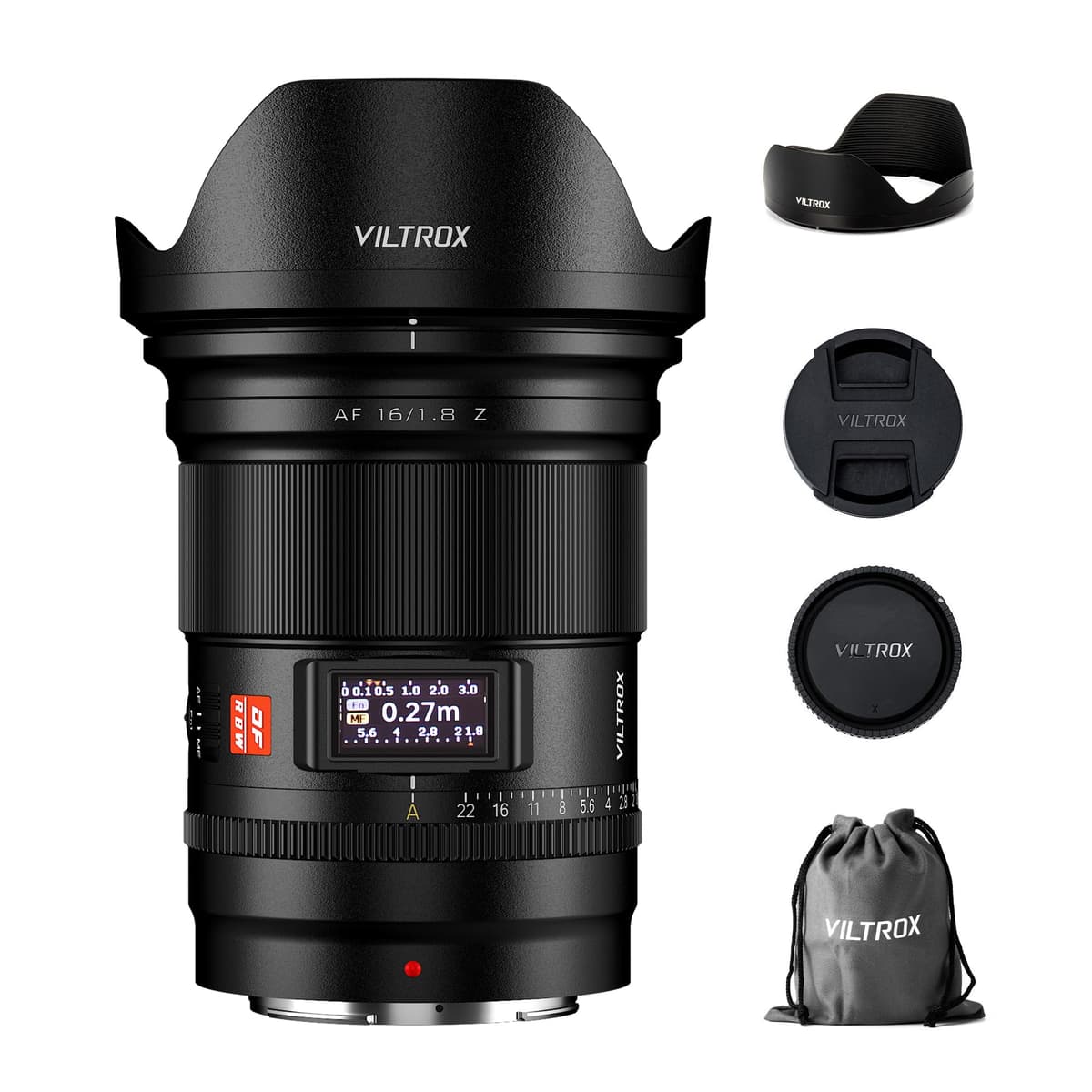 VILTROX 16 mm F1.8 Z para montura Nikon Z, lente gran apertura F/1.8 con autofoco gran angular para cámaras sin espejo full frame y formato APS-C Nikon Z (Z5 Z50 Z6 Z6II Z7 Z7II ZFC Z30 Z9 Z8 ZF) WY-16mm F1.8 Z
