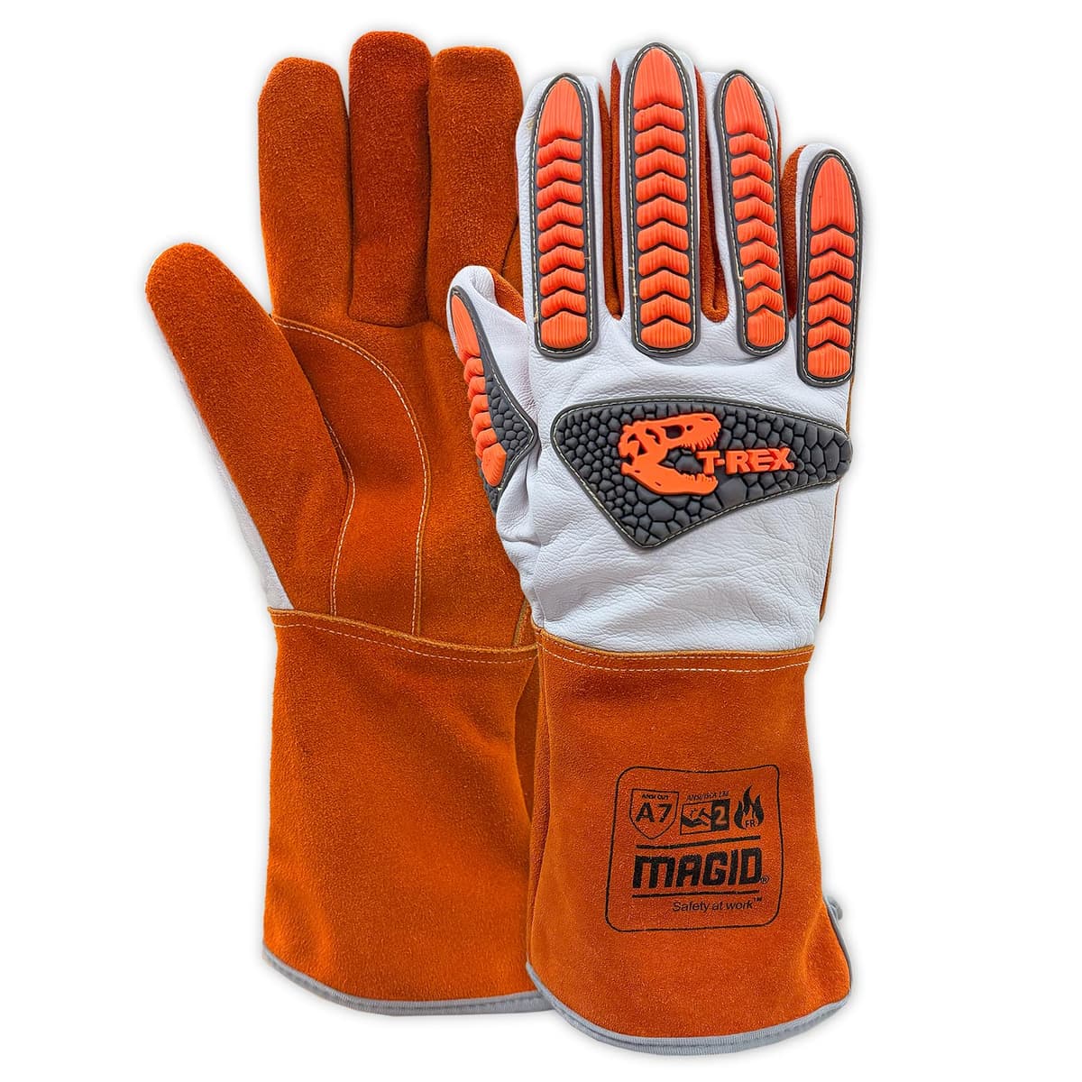 Guantes Soldadores de Impacto de Cuero Ignífugos MAGID T-REX, 24 Pares, 1½XL, TRX878 TRX878XXL-M-24-1-M