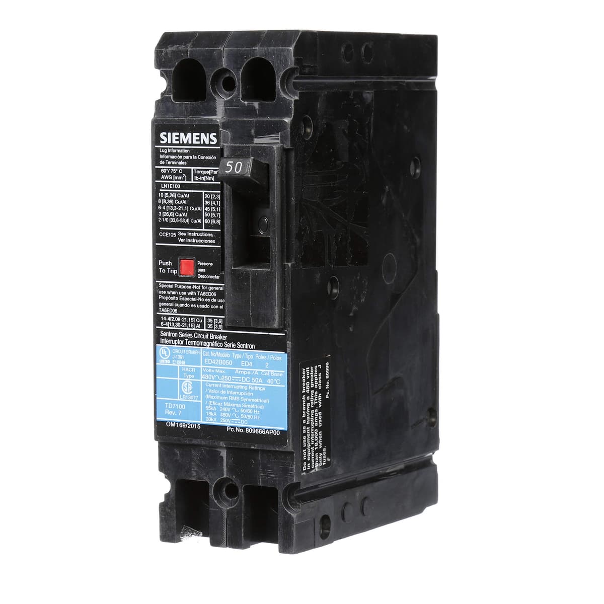 Siemens ED42B050 Interruptor ED4 50A 2P