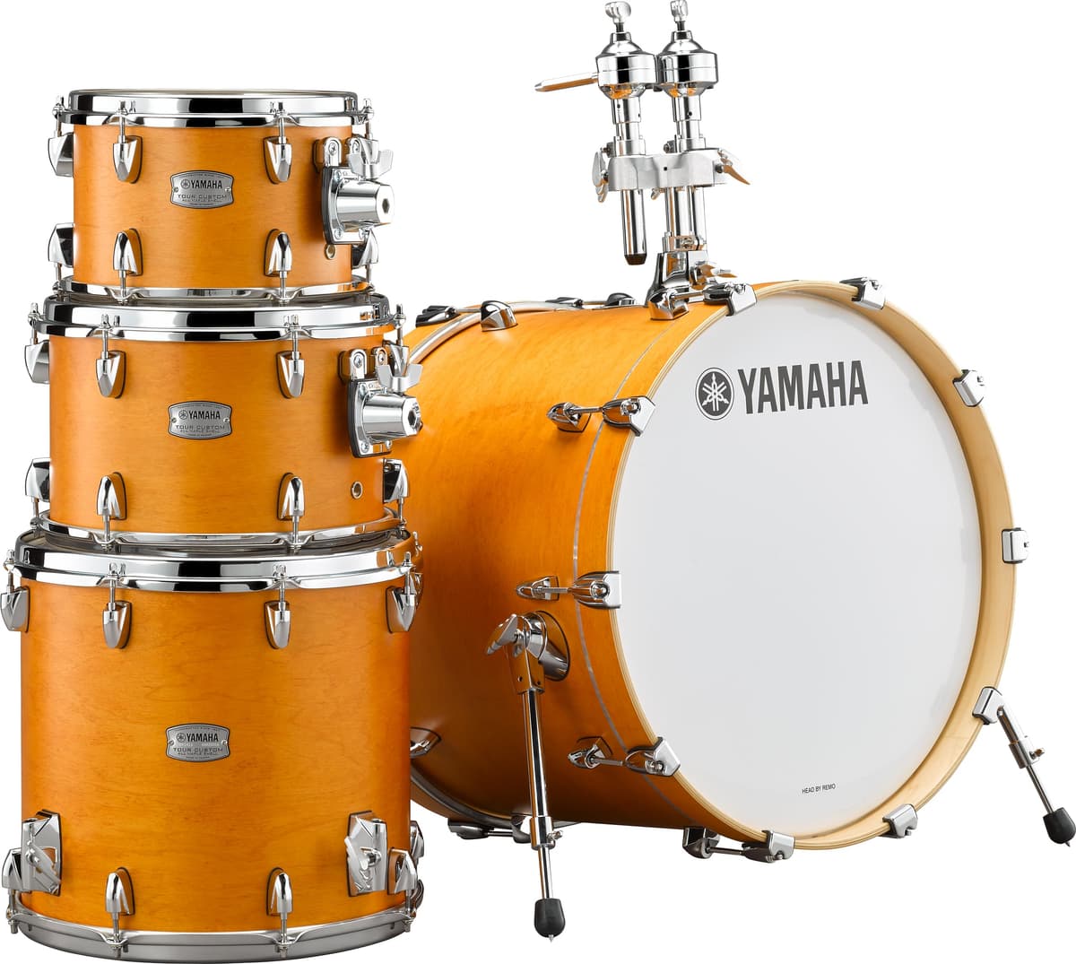 Yamaha Tour Custom Maple 4pc Fusion - Shell pack Caramel Satin TMP0F4CRS