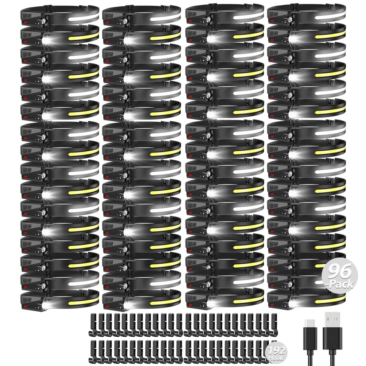 Bud K Headlamp Recargable Paquete 96, 1000 Lúmenes, Haz Ancho 230°, 6 Modos