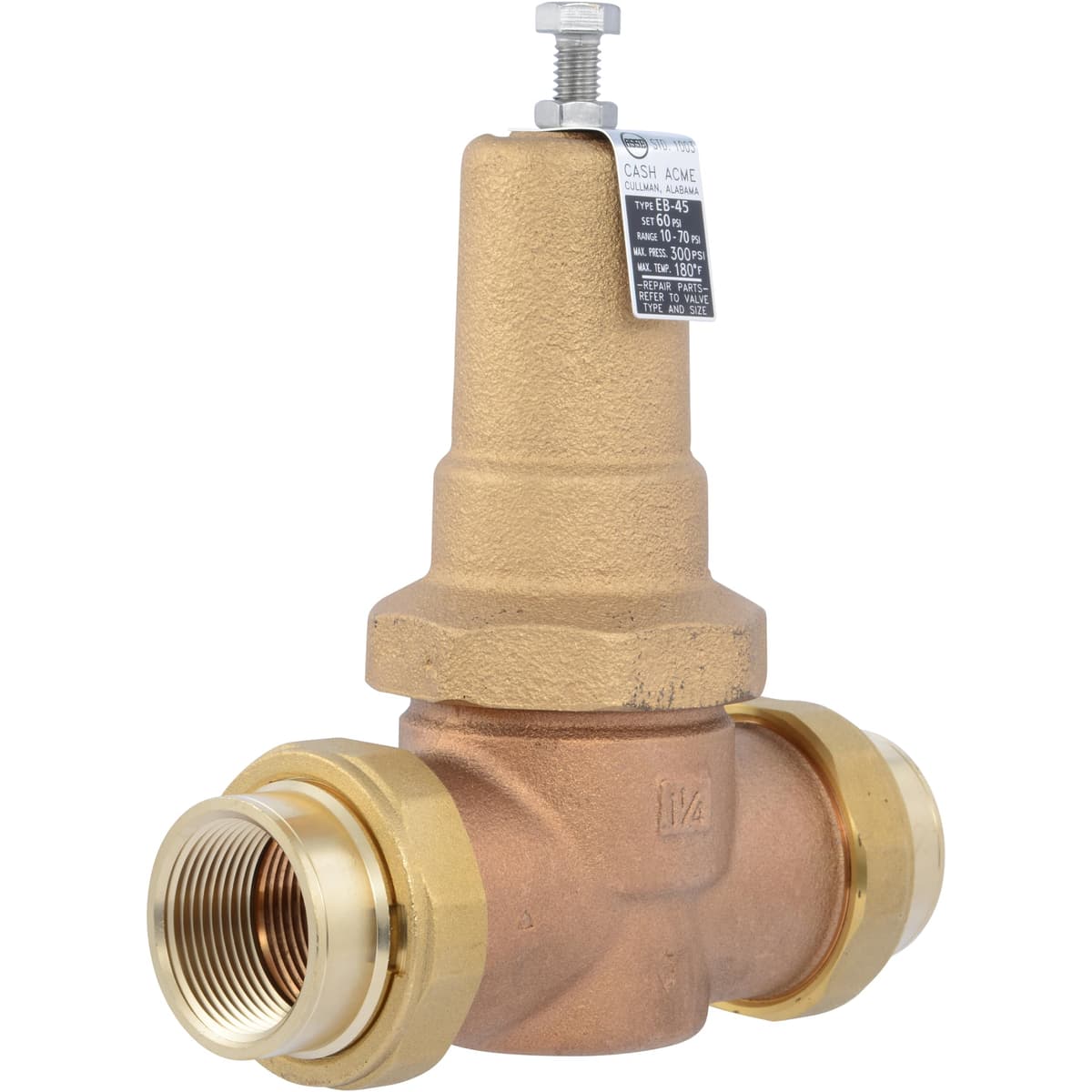 Cash Acme EB45 Regulador de Presión PVA35M-DUTH-60 - Unión Doble 1-1/4" NPT Fem, 60 PSI