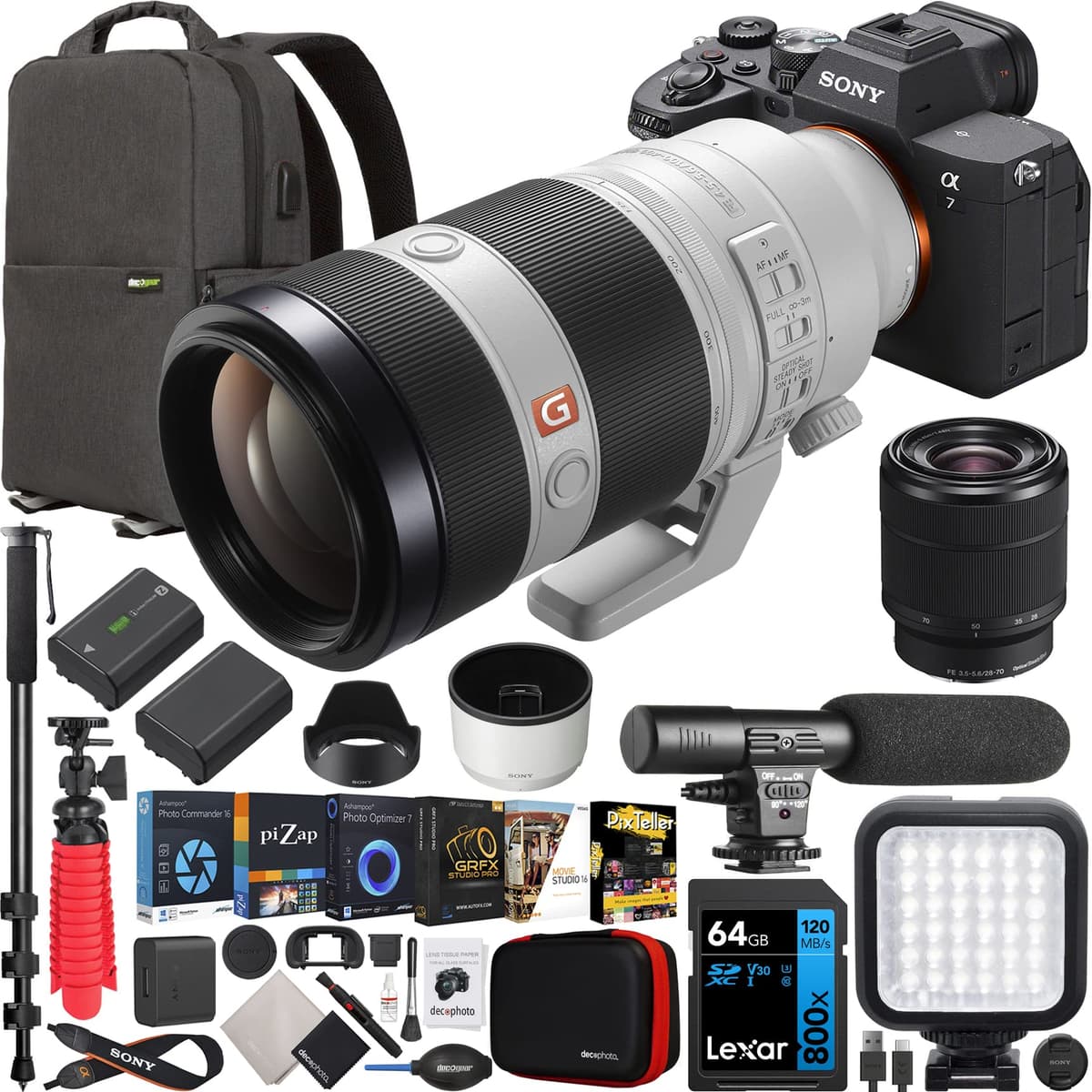 Sony a7 IV Full Frame Mirrorless Camera + 2 Lens Kit (100-400mm & 28-70mm) E40SNILCE7M4KBX4