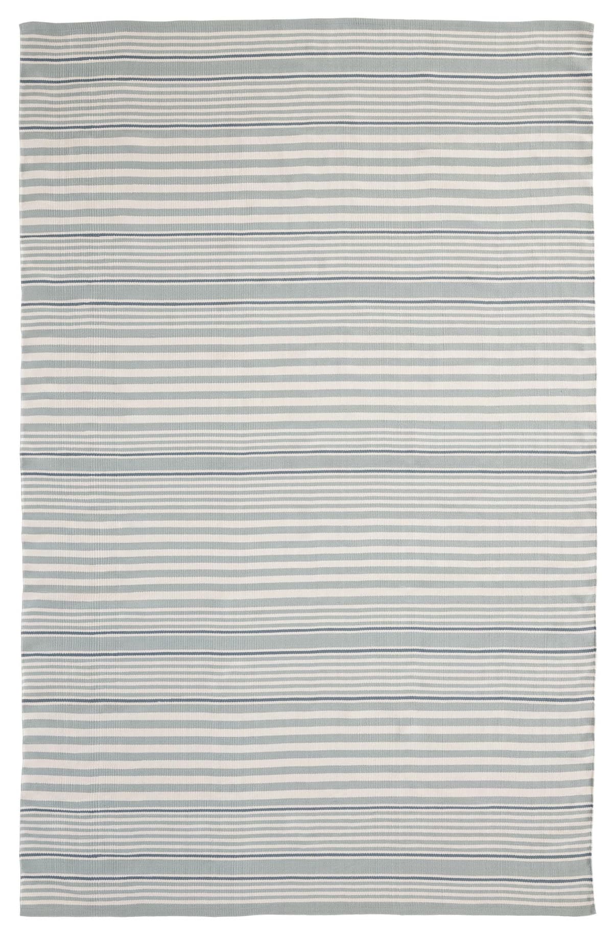 Dash & Albert Rugby Stripe Light Blue Handwoven Indoor/Outdoor Rug, 7.5 x 9.5 ft, patrón de franjas azules RDB177-810