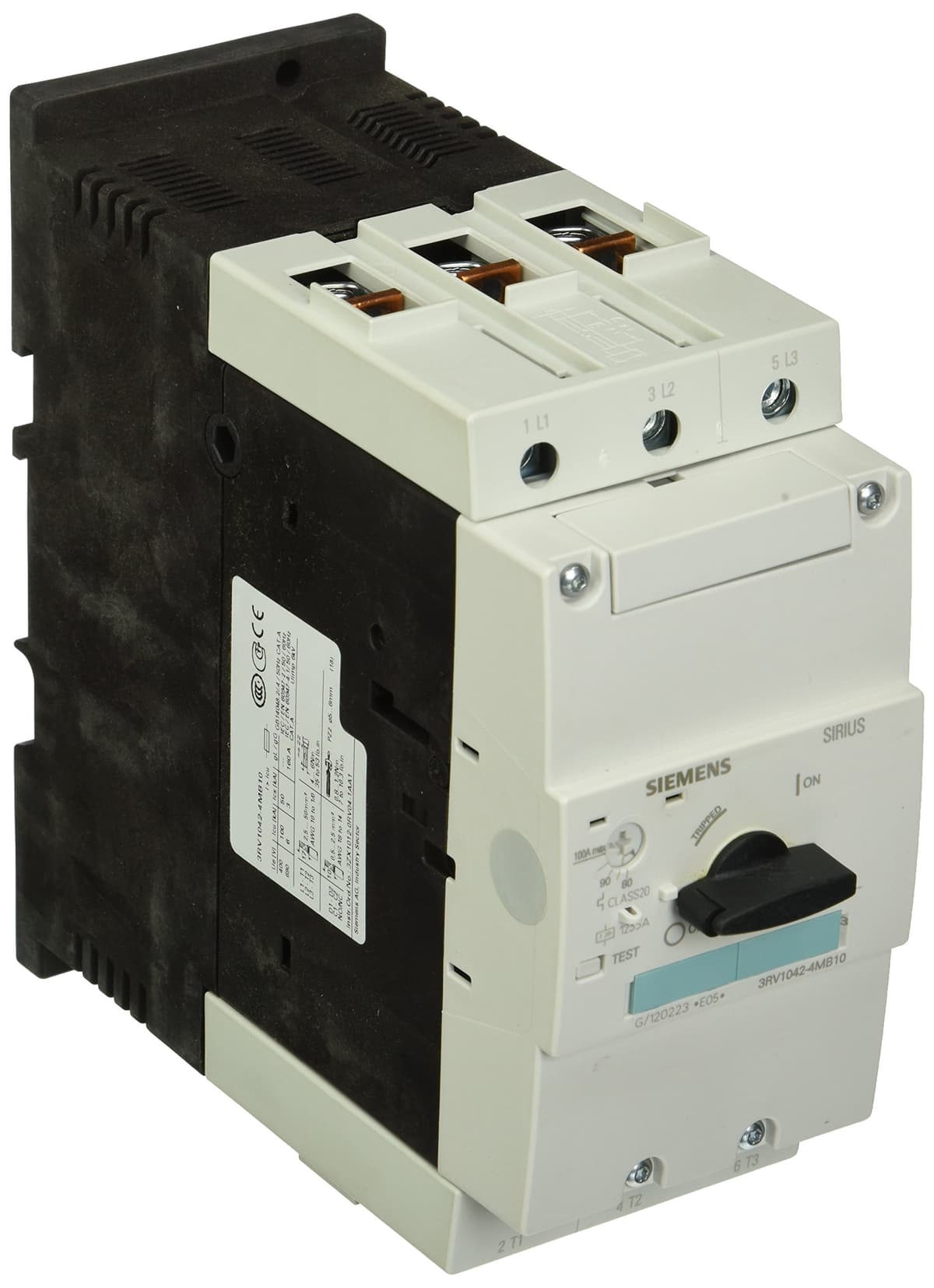 Siemens 3RV10424MB10 Guardamotor 100A Clase 20 con manija ON/OFF