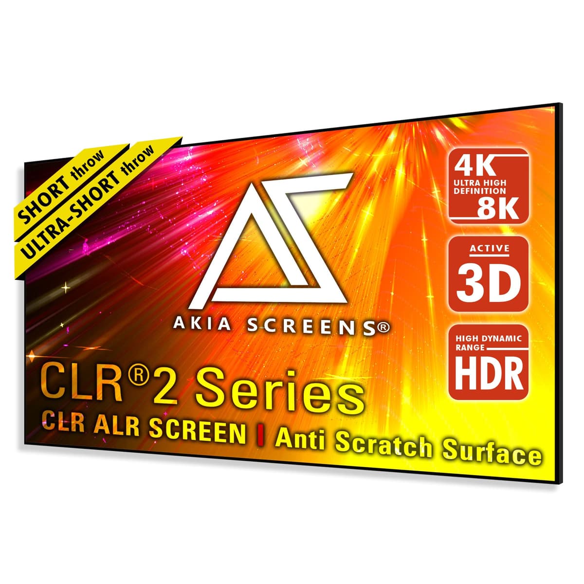 Pantalla de proyector Akia Screens ALR 123" 16:9 para proyección Short Throw/UST AK-NB123H-CLR2