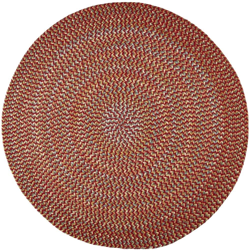 Super Area Rugs Confetti Alfombra Trenzada Interior/Exterior - Hecha en USA - Brilliant Red - 7' Redonda RHO-CY47R084X084