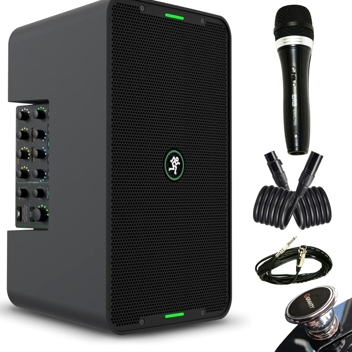 Mackie ShowBox All-in-One Rig Batería con Bluetooth - Bundle con Cable XLR 16AWG y Mic Dinámico MK11-CB-8