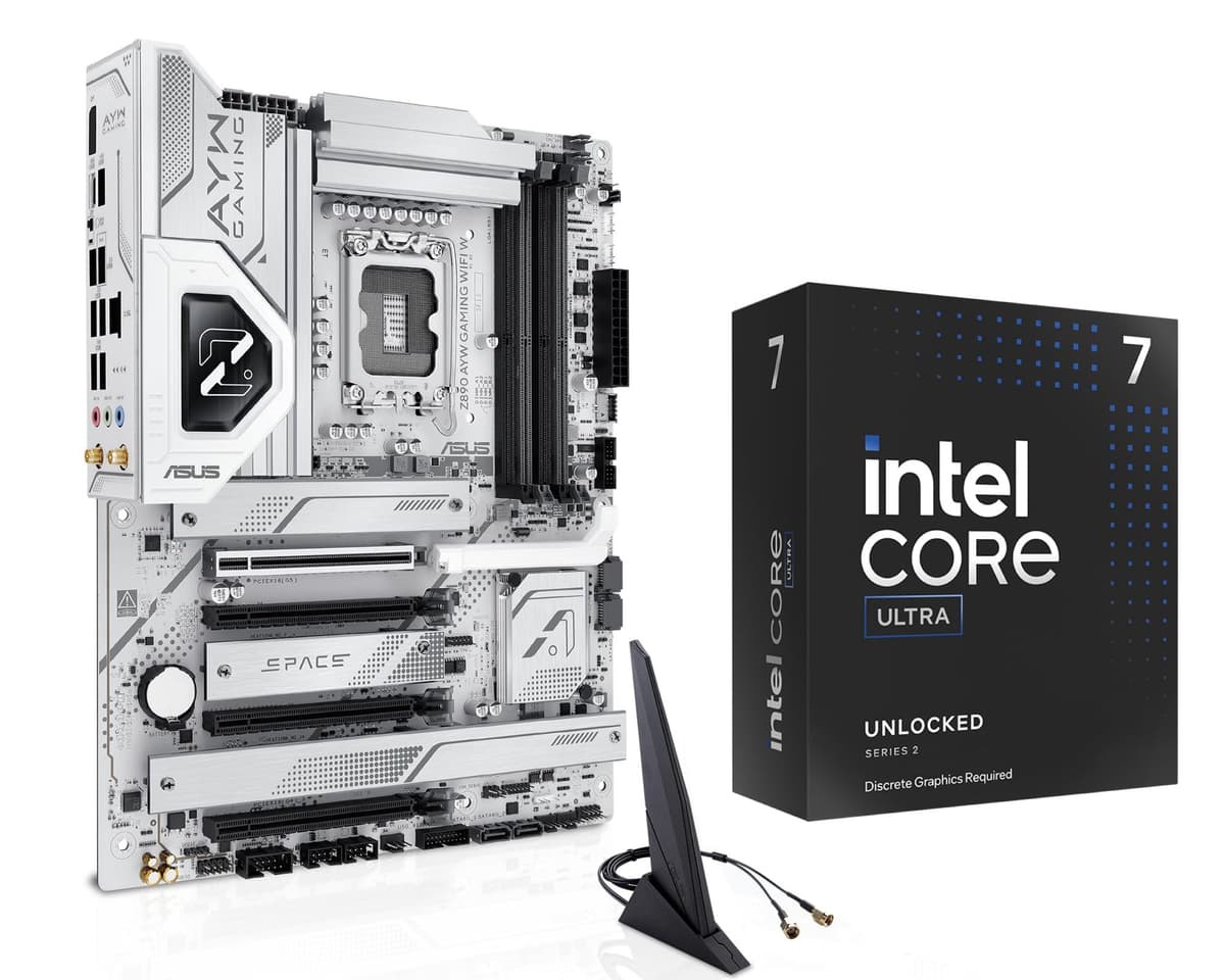 MICRO CENTER Combo CPU y Placa Madre - Procesador de Escritorio Ultra 7 265KF desbloqueado de 20 núcleos para gaming con Placa Madre ATX Z890 AYW Gaming WiFi W LGA 1851 265KFZ890AYWWFW