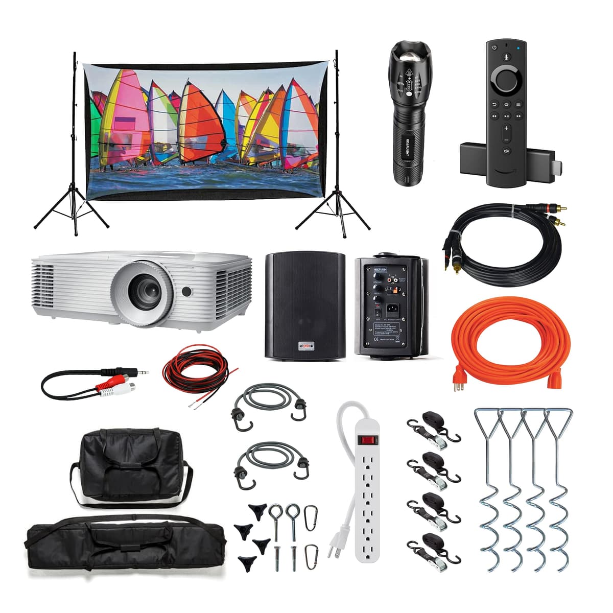 Backyard Theater Systems Recreation Series System | Kit de teatro 15' con proyector Savi 1080p (EZ-600)