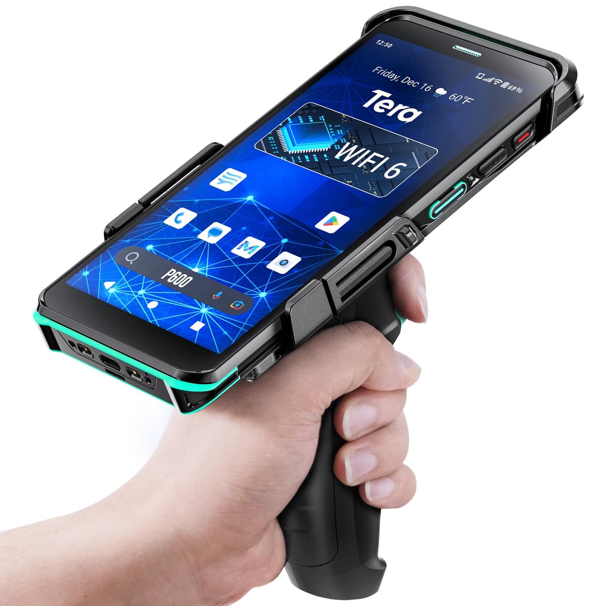 Tera P600 PDA Android 11 Escáner de Códigos de Barras 6” Wi-Fi 6 Ready IP67 4+64GB P600_US