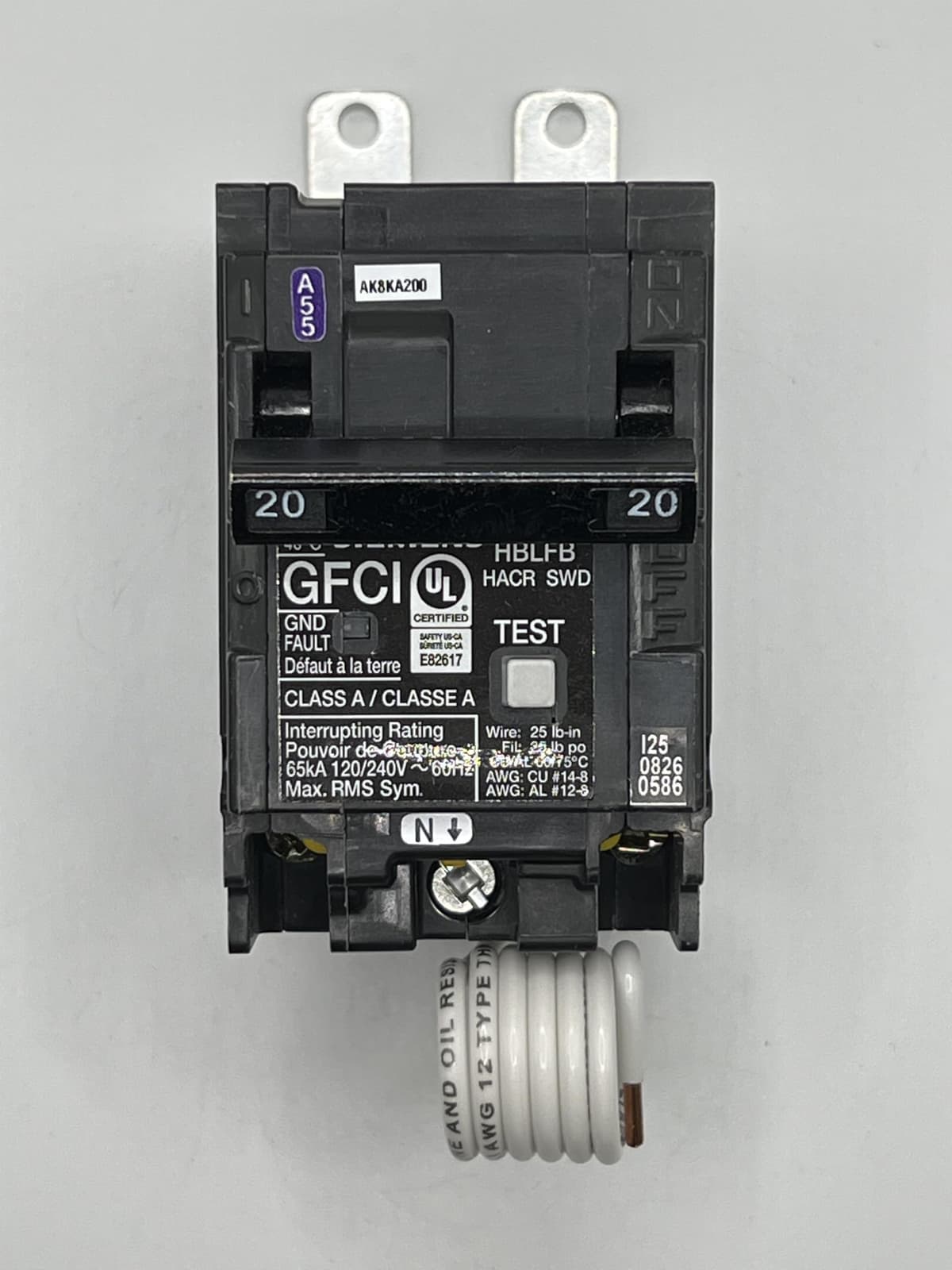 Siemens BF220GFHH Interruptor con detección de falla a tierra 2 polos 20A 120/240V B220GFHH