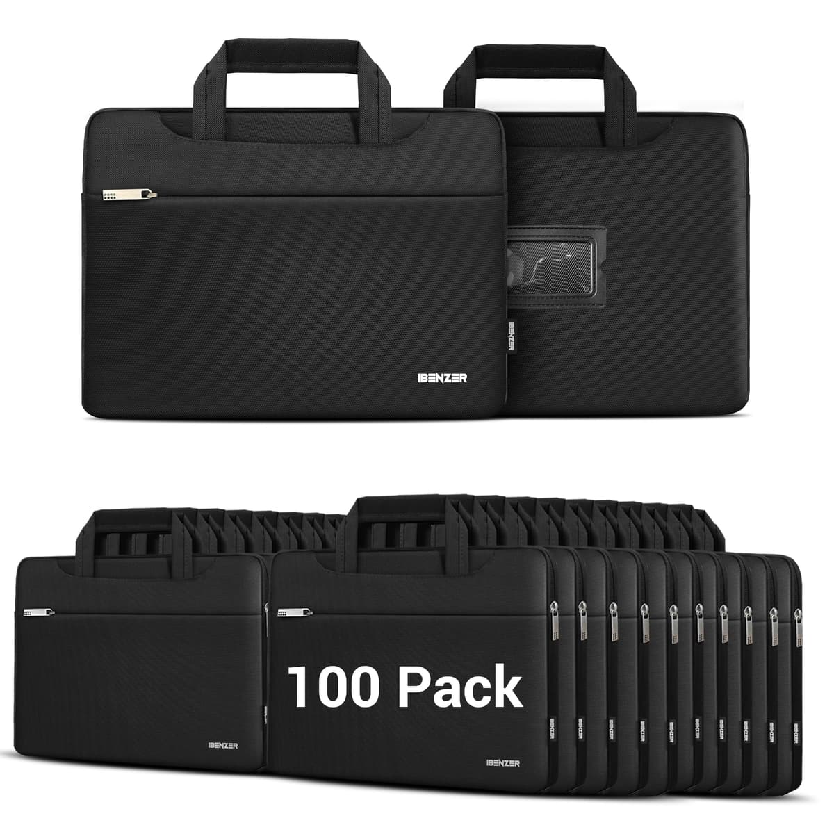 IBENZER 100 Pack Funda para laptop 11" con porta ID, negro