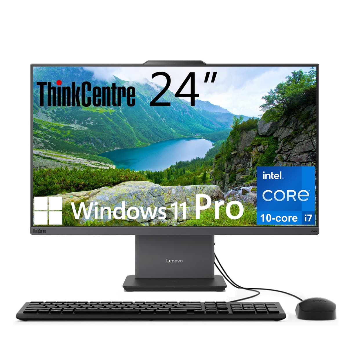 Lenovo ThinkCentre AIO - 23.8" FHD IPS, Intel Core i7-13620H, 64GB DDR5, 1TB SSD, Windows 11 Pro