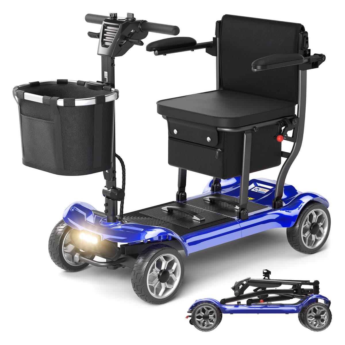 Sugogo Scooter Eléctrico Plegable Ligero - Batería Removible 12.4 mi, 43lb, Blue MS-985-01-BL