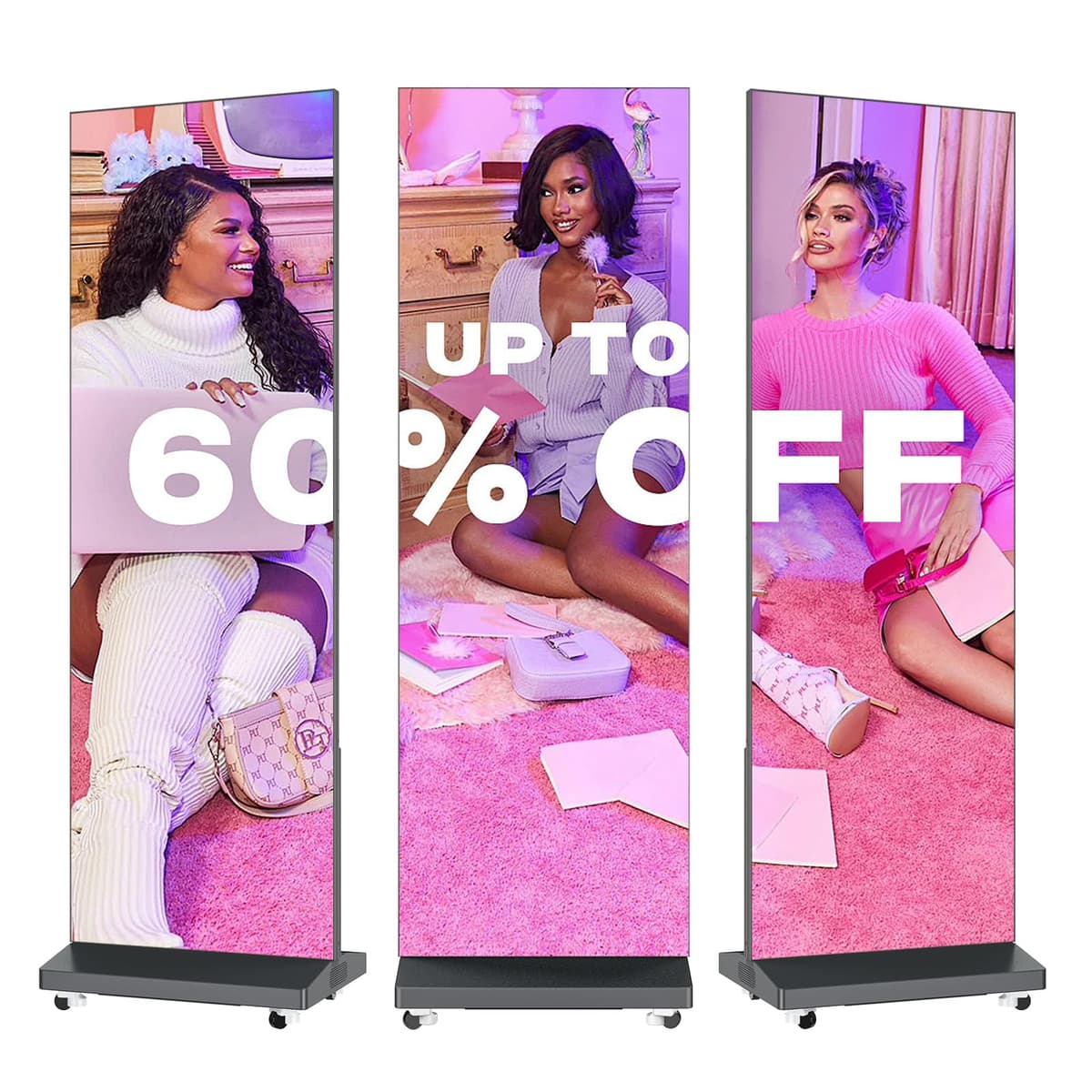 QIXZOCV MWE Pantalla LED P1.86 80'' plegable con flight case y sistema de publicación LED Poster-1