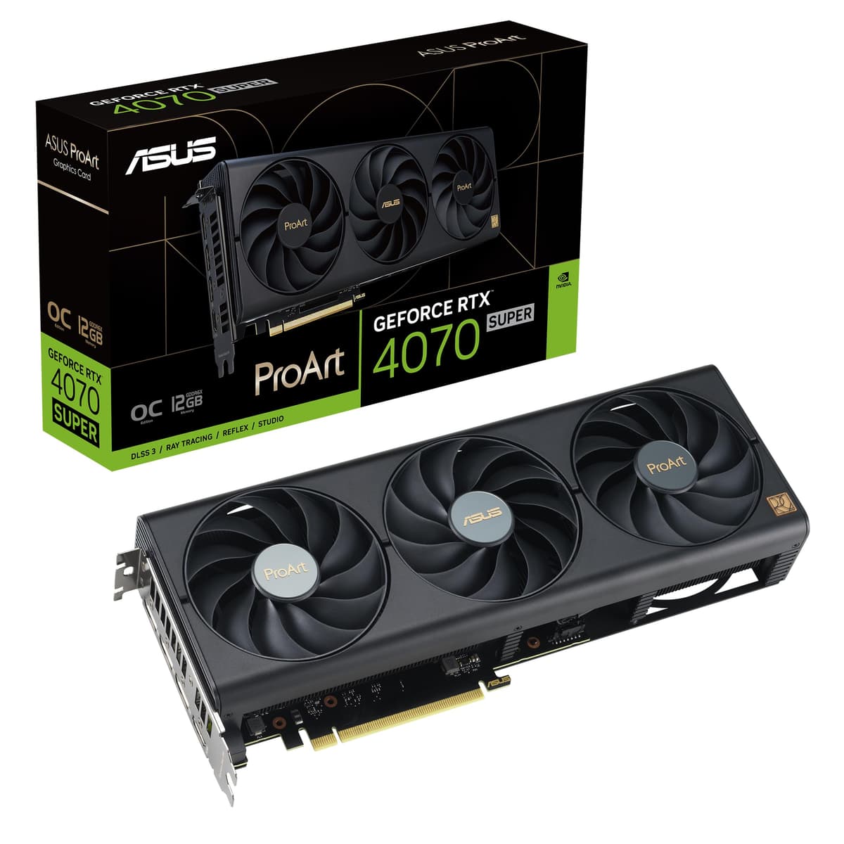 ASUS ProArt GeForce RTX 4070 Super OC - Tarjeta gráfica 12GB GDDR6X (OC) PROART-RTX4070S-O12G