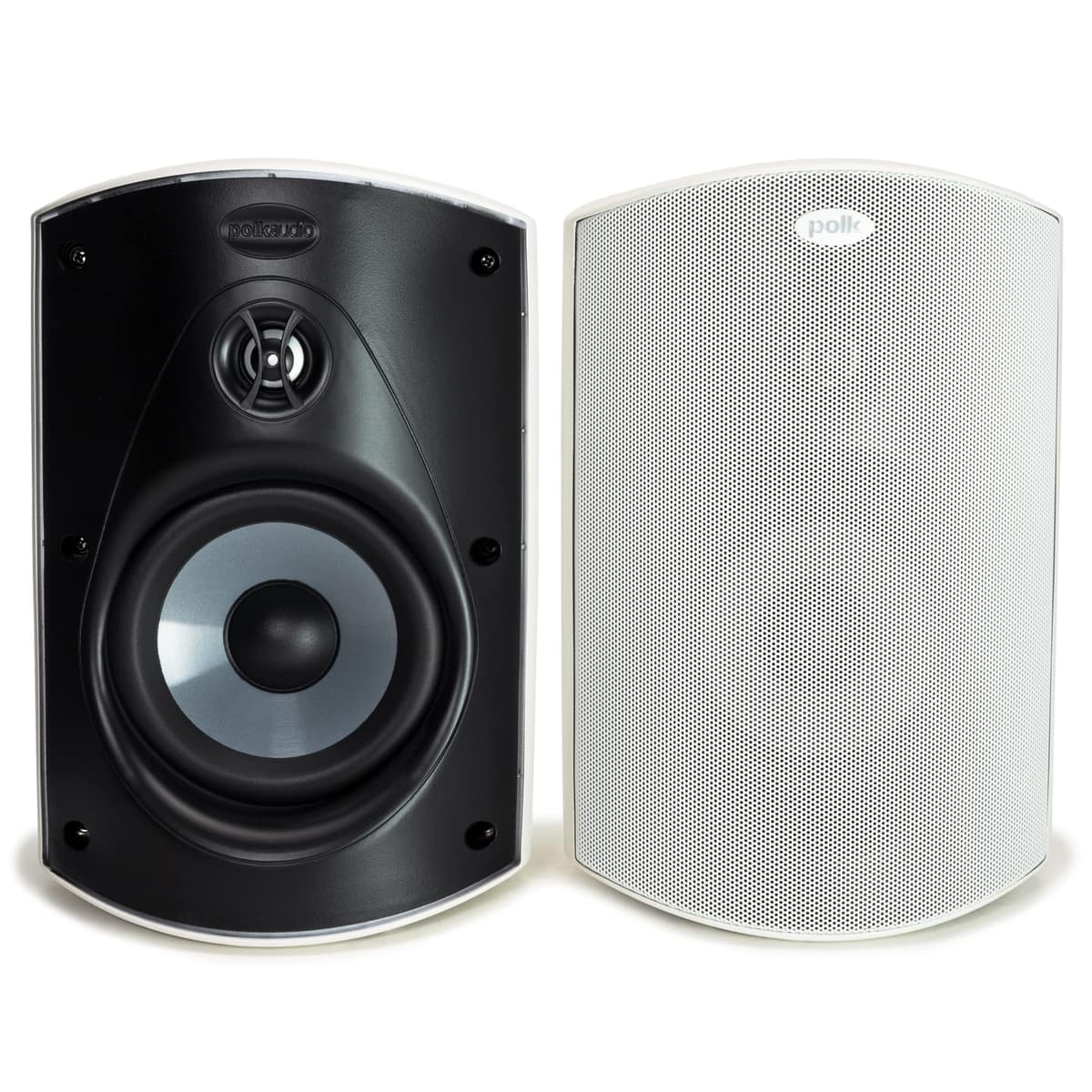 Polk Audio Atrium 6 Parlantes para Exterior con Graves Potentes (Par, Blanco), Durabilidad Todo Clima, Amplia Cobertura de Sonido, Sistema de Montaje Speed-Lock AM6088-A