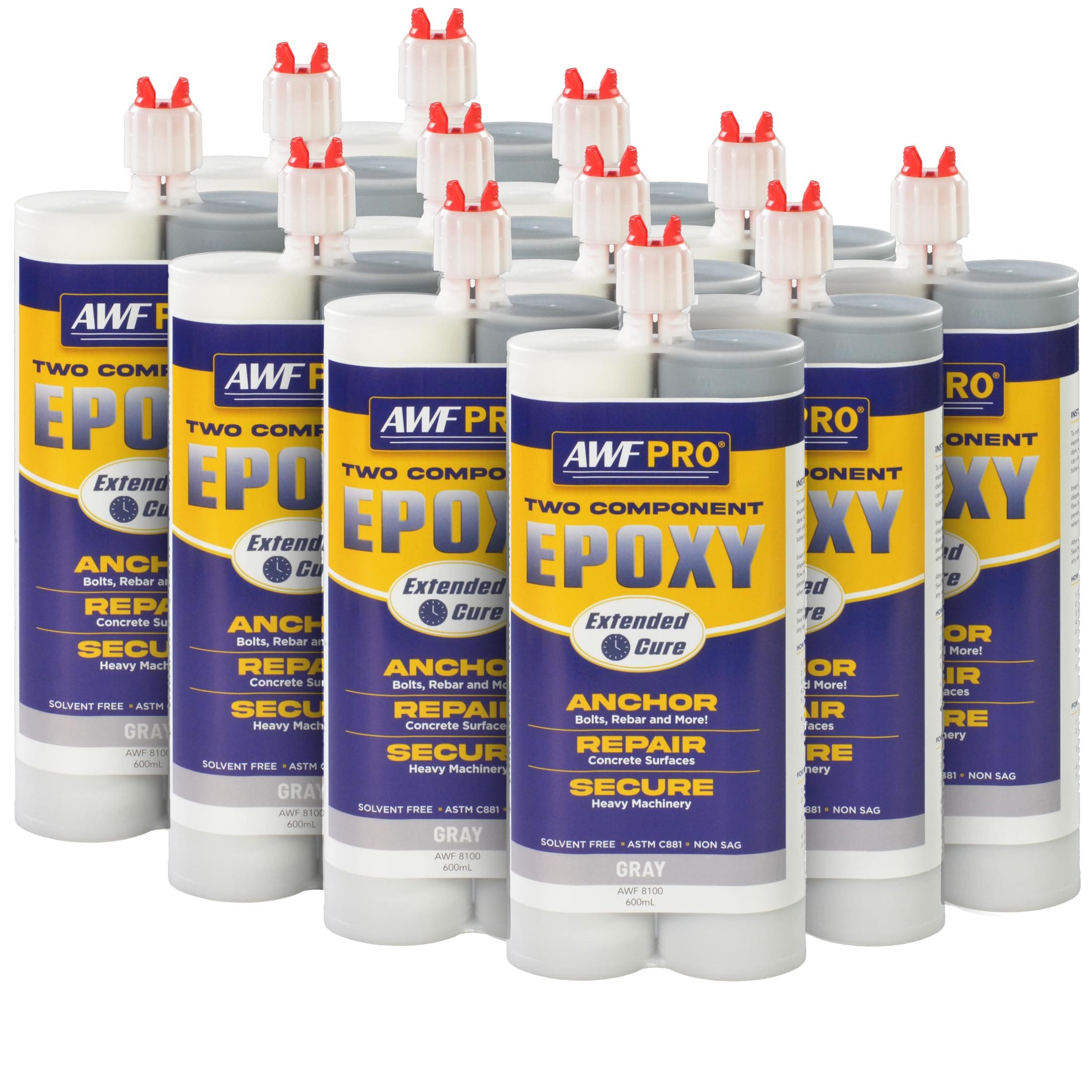 AWF PRO Epoxy Adhesive Extended Cure 20.2 oz, Pack of 12 AWF 8100-CS