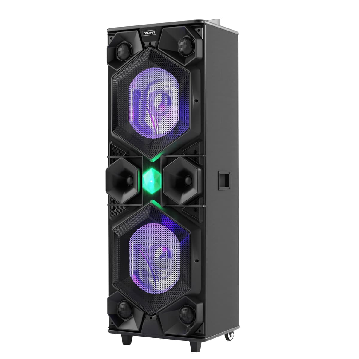 Dolphin SP-155BT Bocina Portátil Dual 15" 7000W con Luces LED