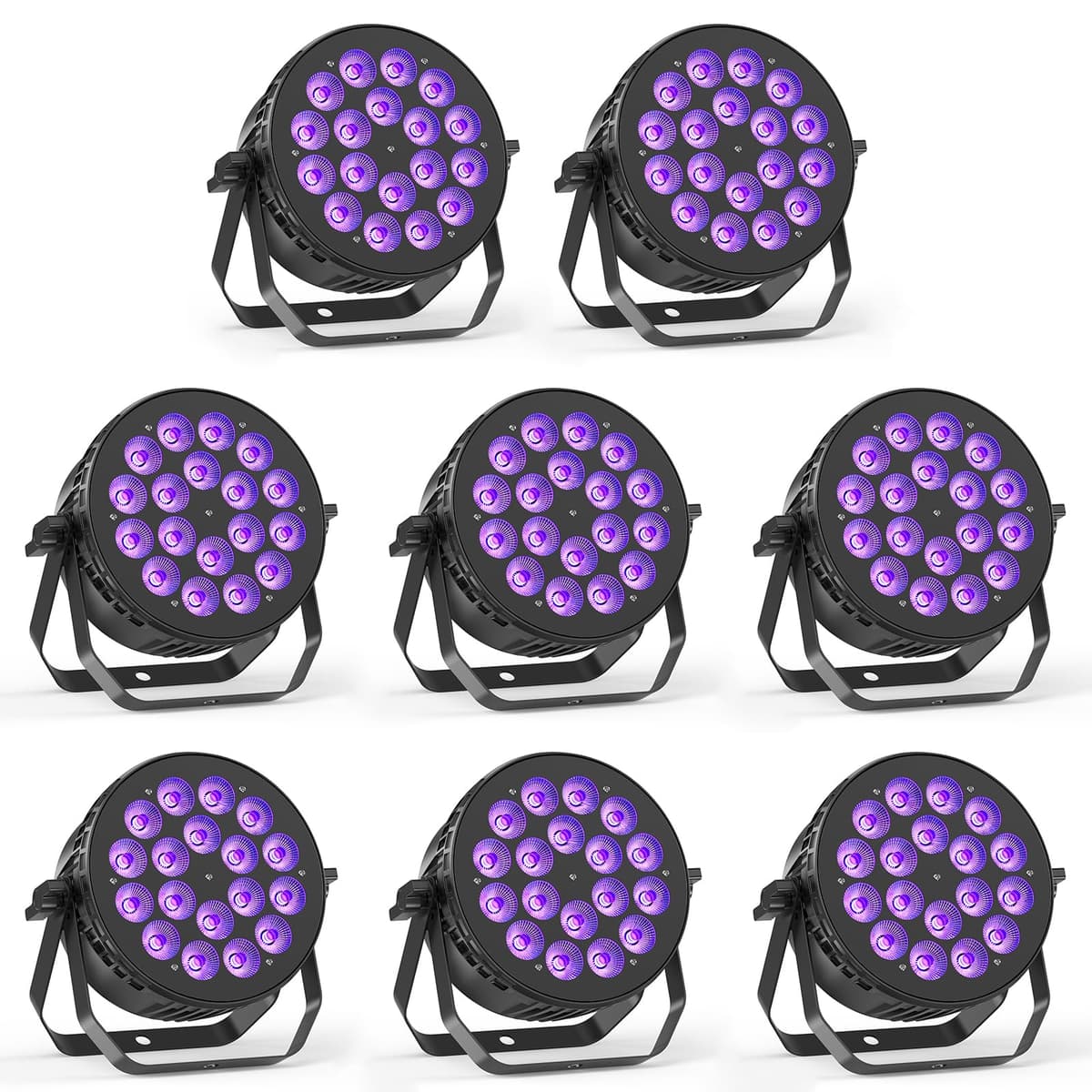 Nitehop 18x10W RGBW Par Can LED - Pack de 8 ZQ01244