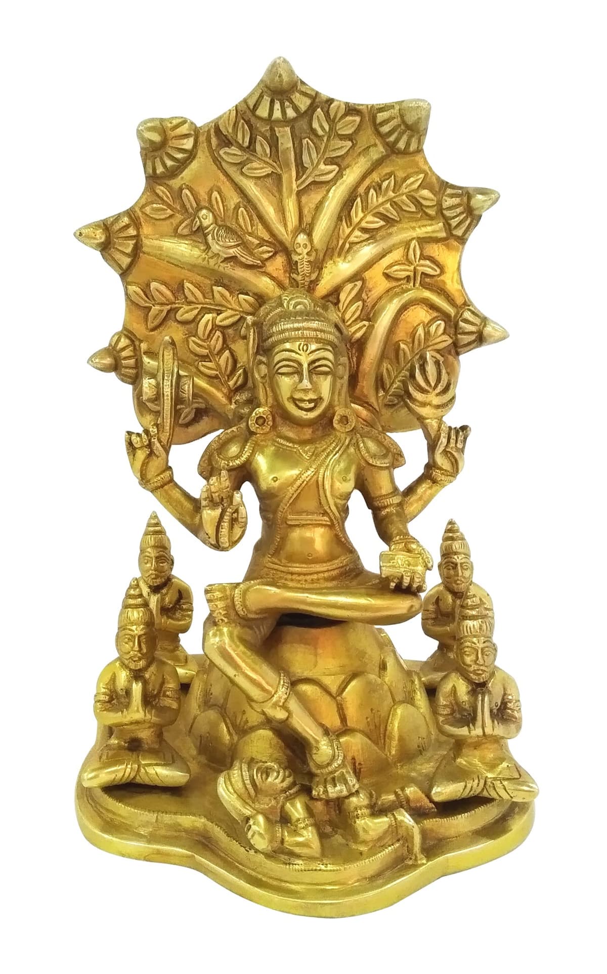 P.J.Handicrafts pj1046 - Estatua de latón de Shiva Dakshinamurti 8.75"