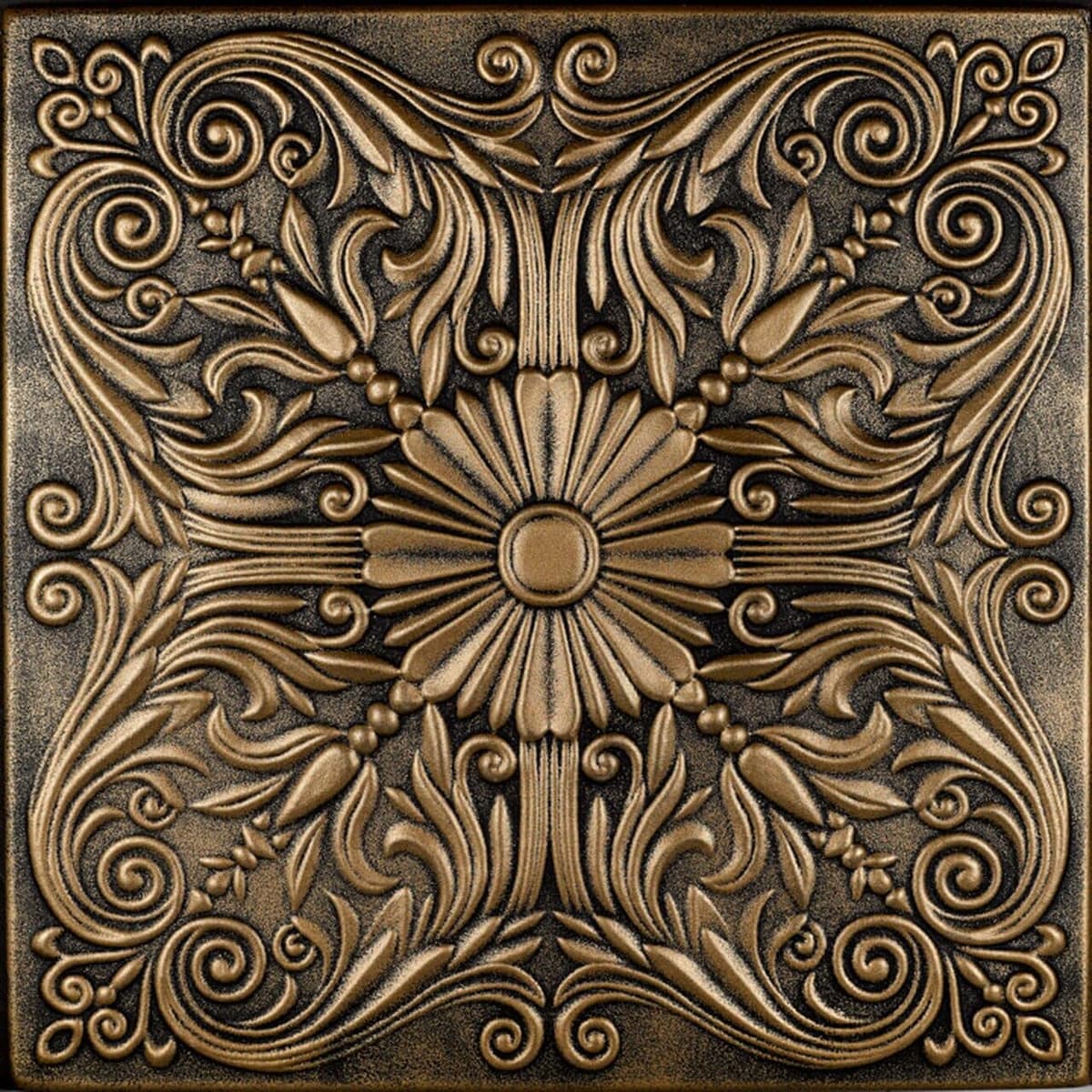 À LA MAISON CEILINGS R139 Spanish Silver Foam Glue-up Ceiling Tile (Pack de 144) Antique Brass R139ab-144
