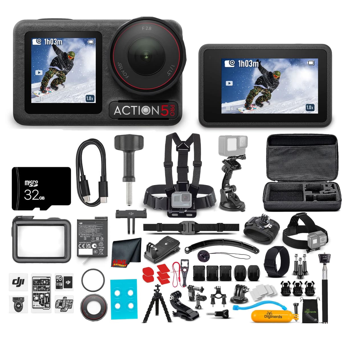 DJI Osmo Action 5 Pro Essential Combo con kit de 50 accesorios y microSD 32GB CP.OS.00000377.01_EDI61_4