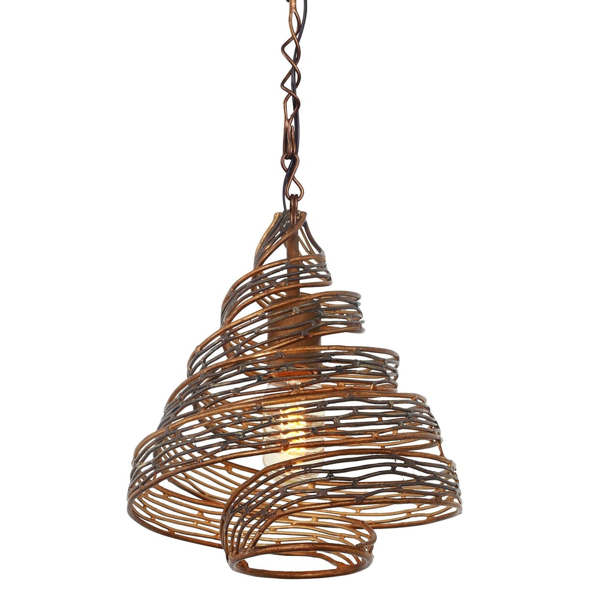 Varaluz Flow Twist Mini Pendant - Acabado en mineral martillado 240P01HO