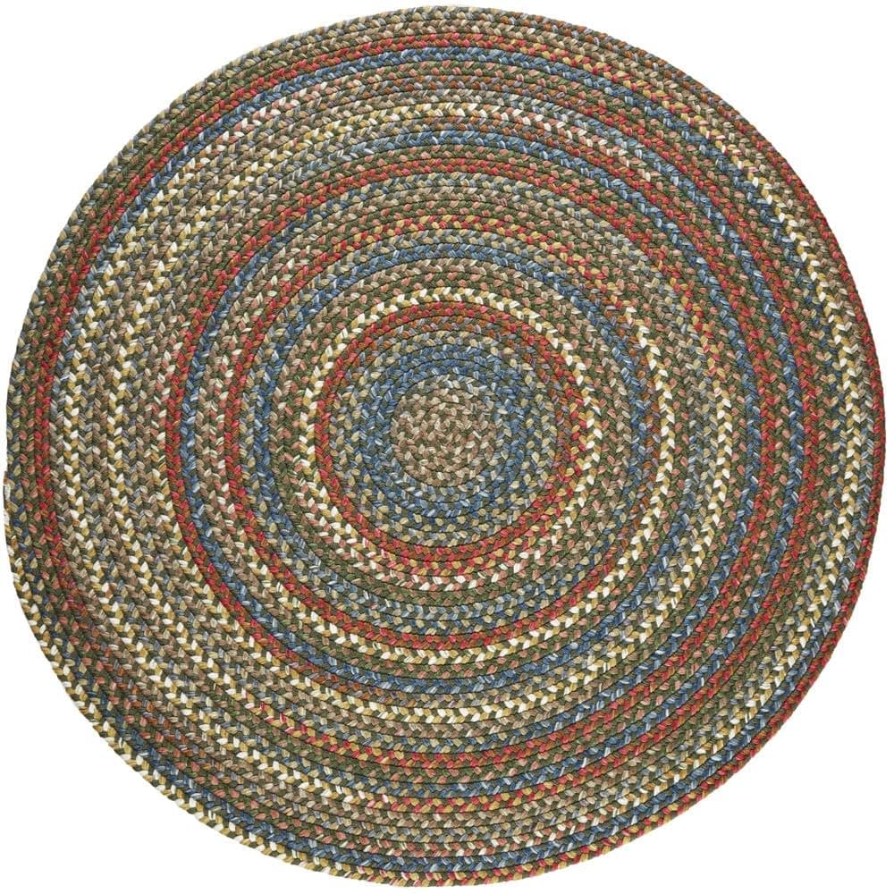 Super Area Rugs Gemstone Alfombra Trenzada Interior/Exterior - Emerald - 7' Redonda RHO-CJ25R084X084