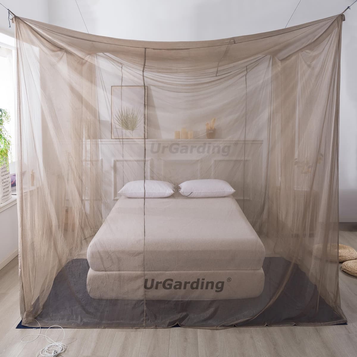 UrGarding toldo/cúpula de malla plateada para protección EMF, cuadrada con doble puerta 220x220x220cm