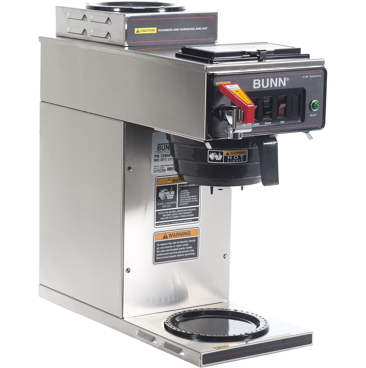 BUNN CWTF-2 12950.0211 Cafetera Comercial Automática con 2 Placas Calentadoras (120V)