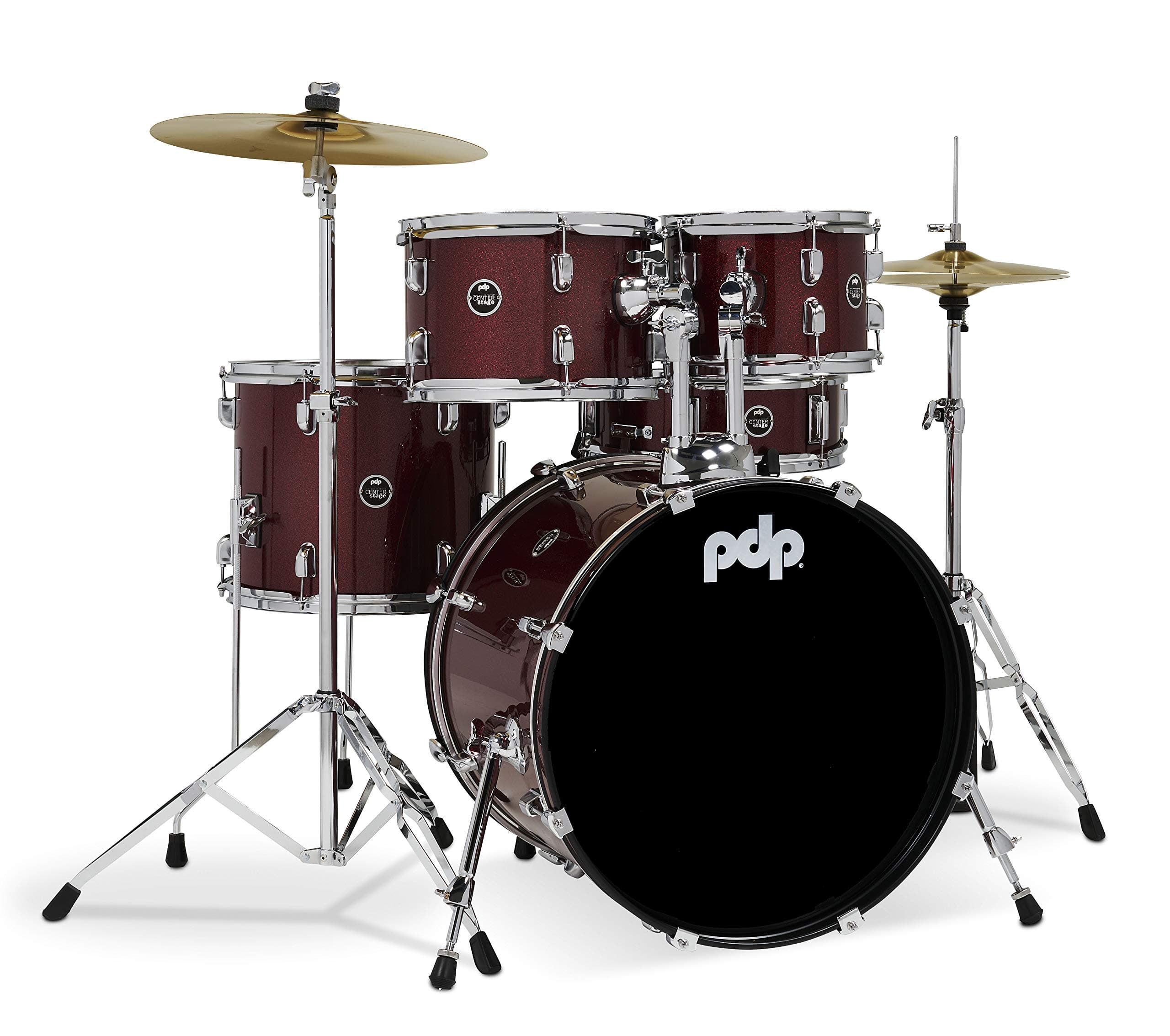 Pacific Drums PDCE2015KTRR Center Stage Kit Ruby Red Sparkle 5 Piezas