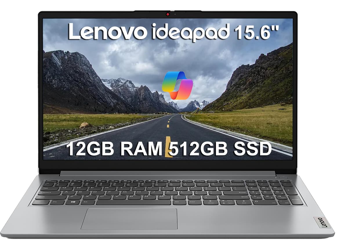 ist computers Lenovo IdeaPad 1i 15.6" HD (12GB RAM, 512GB SSD + 128GB eMMC, 1 año Microsoft Office 365, Intel Celeron N4500) para Estudiantes, Hogar y Negocios, Teclado Numérico, Wi-Fi 6, Windows 11 Home en S