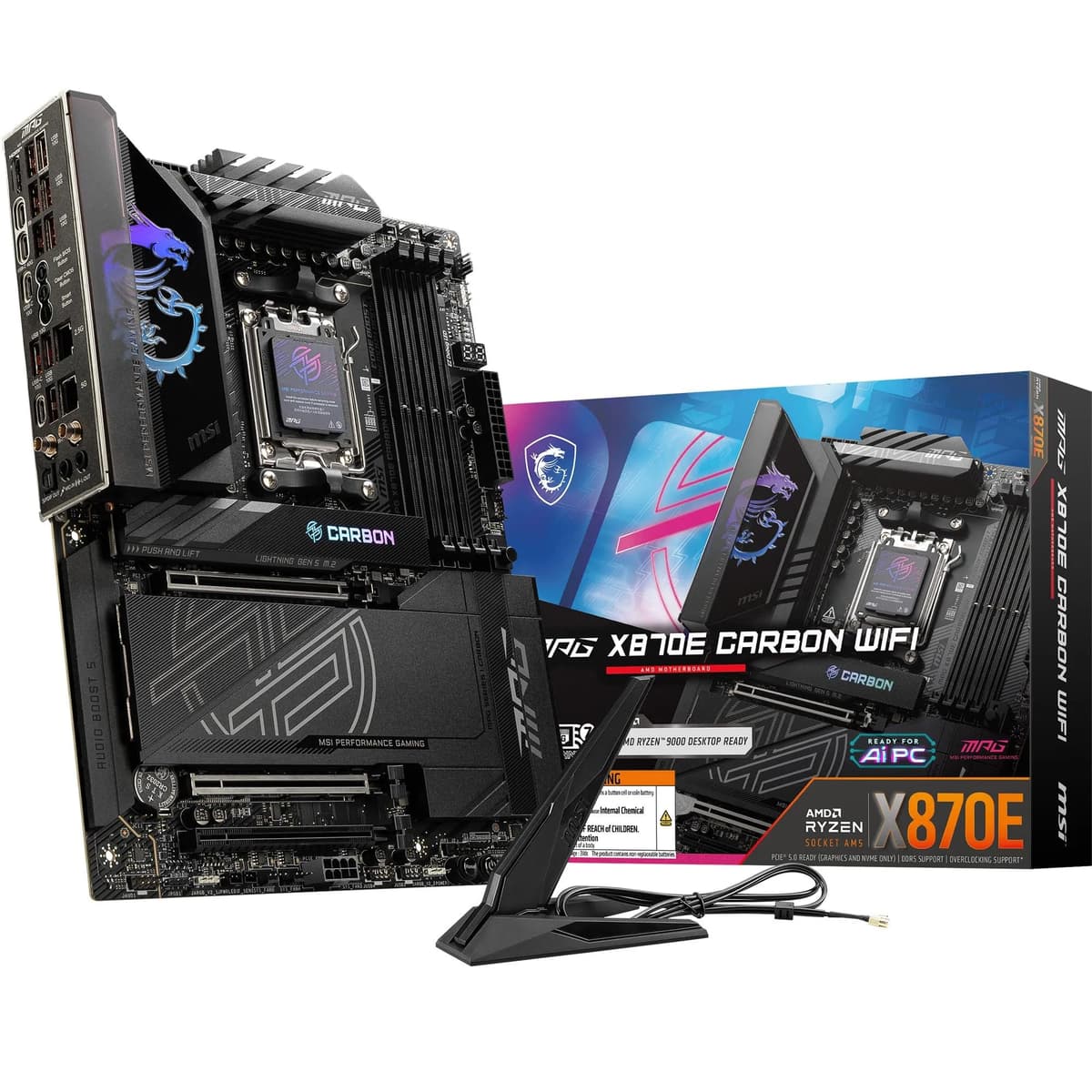 MSI MPG X870E Carbon WiFi Placa Madre AMD X870E Socket, W129037563 (Placa Madre AMD X870E Socket AM5 ATX) 7E49-001R