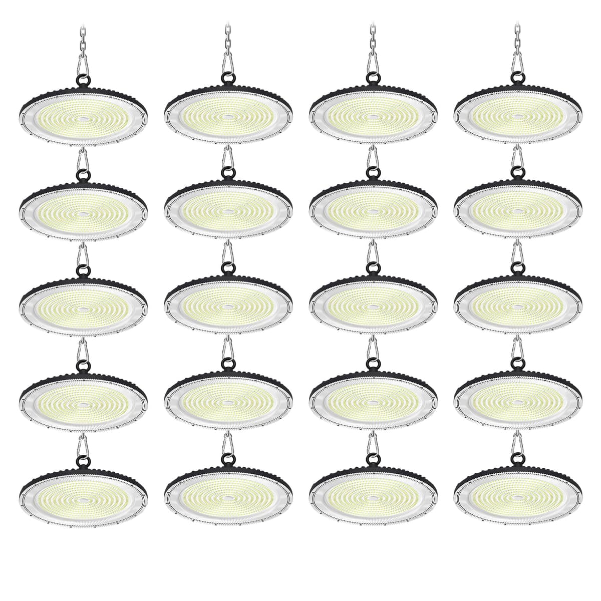 Paideste UFO Lámpara LED High Bay:500W 50000LM Lámpara LED para Tienda Sin Enchufe, 6000-6500K Luz Diurna Iluminación Bay, IP65 Impermeable Luz Industrial UFO para Granero/Garaje/Almacén Comercial(20 Paquete) 13da9e74-b0d4-47ce-92f4-33c1e85b649f