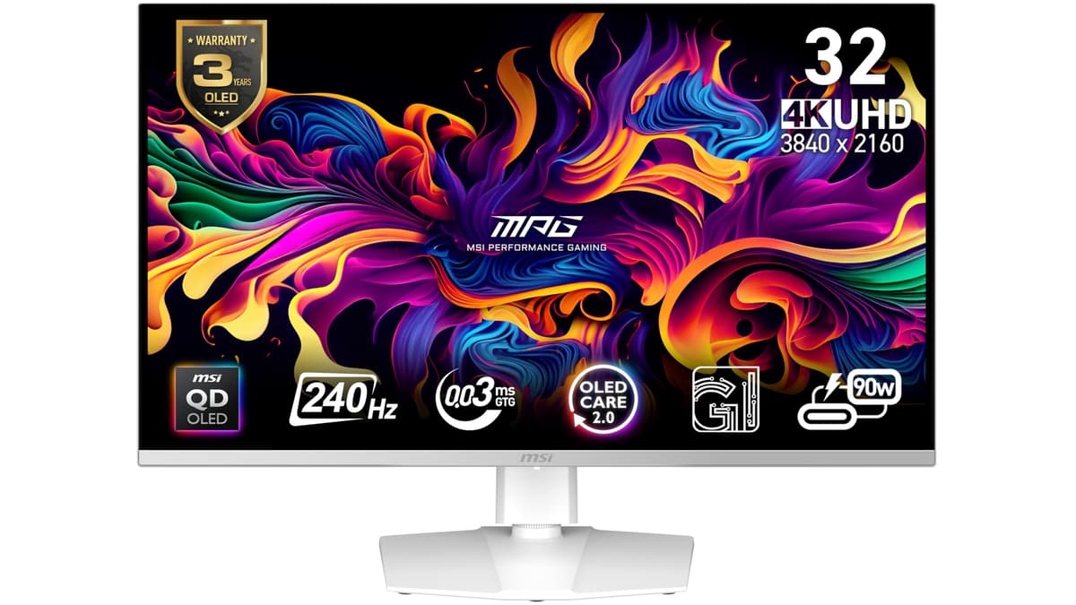 msi MPG 321URXW QD-OLED 32" UHD 3840×2160 240Hz Monitor Gaming 0.03ms Blanco
